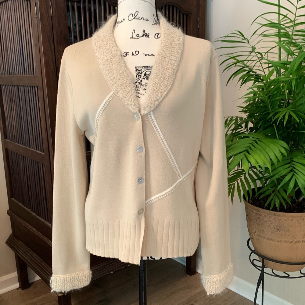 Clorinda Italian Merino Wool Blend Cardigan